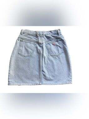 Vintage Guess Jeans USA Denim Mini Skirt Size 28 Light Wash 90s